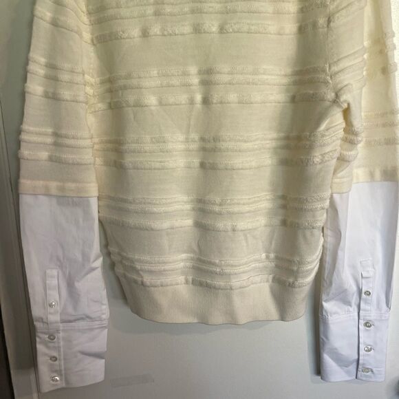 Veronica Beard Juni Merino Wool Sweater in Ivory Color .Size L - Picture 7 of 13